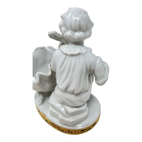 Arnat Creation Porcelain Sweetmeats Bowl Figurine White & Gilded #6977 READ - Picture 3 of 10